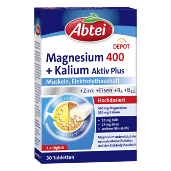 [해외] 압타이 Abtei 마그네슘 400 + 칼륨 액티브 플러스 30정 60g