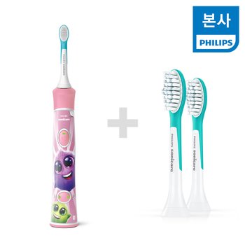 소닉케어 키즈 블루투스 에디션 핑크 HX6351/44 + 키즈 칫솔모 HX6042/63