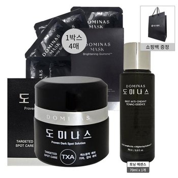 도미나스 도미나 크림 시즌6 트라넥산삼 태극제약50g 1개+토닝에센스+마스크팩 1박스+쇼핑백1매