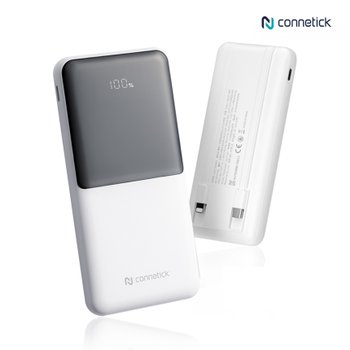 커네틱 4in1 케이블일체형 10000mAh 보조배터리 PD 22.5W 고속충전 기내반입 여행용