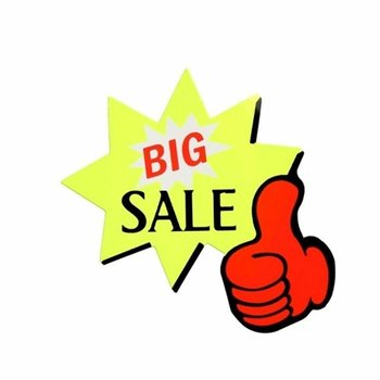 쇼카드 7개입 엄지손BIGSALE 진열카드 안내꽃이 (W60C303)