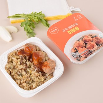 포켓도시락 간편식사 즉석밥 냉동도시락 삼색나물잡곡밥 미트볼 5팩