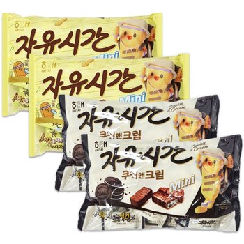오뚜기 해태 자유시간 미니 2종 쿠키앤크림400gx2개+오리지날480gx2개