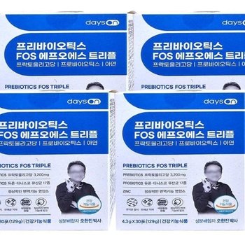 데이즈온 오한진 프리바이오틱스 FOS 트리플 4박스x30포 4개월분 x2SET(SH)