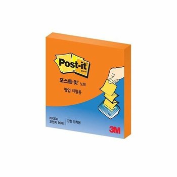 포스트잇 노트 팝업 리필용 오렌지 점착식 메모지 (WC41922)