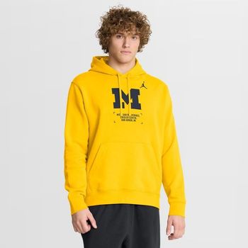 [해외] Jordan Brand 조던 브랜드 남성 마이애미 미시간 울버린스 농구 투-히트 클럽 플리스 풀오버 후