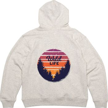 남자후드티 후드티 뒷면 야생생활 숲속생활 자연 그림 프린팅