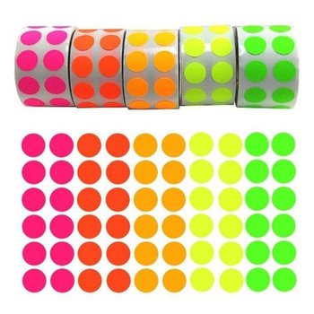 [VCH70651]네온 원형 스티커 대용량 라 5종 1.3cm 2000pcs