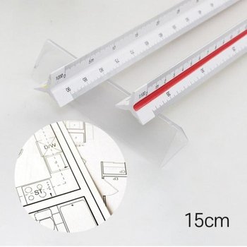 저배율 제도용방안자 제도 도면 삼각 스케일 자 15cm (51791829)