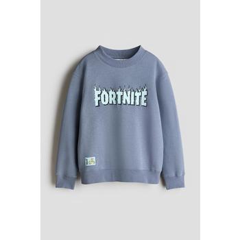 기모 라인드 프린트 스웨트셔츠 스틸 블루/Fortnite 1345476002