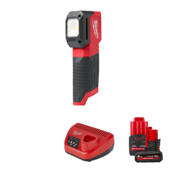 밀워키 M12 CML-5252 LED 컬러 매치 작업등 고출력 2.5Ah, 5Ah 배터리 각1개 충전기 세트.