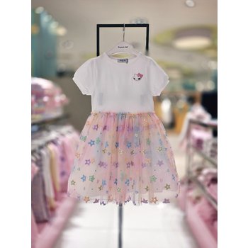 여아반팔공주원피스 WH 별 샤 배색 OP Q62DDO190W1