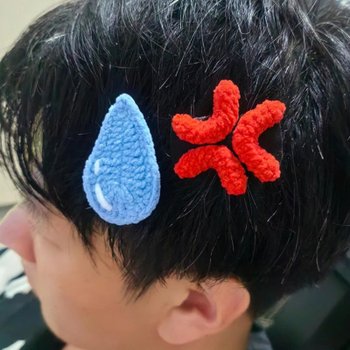 빠직 빡침 머리핀 예쁜 헤어핀 땀방울 삐질 집게핀 머리핀 헤어 액세서리 미니 머리 집게삔