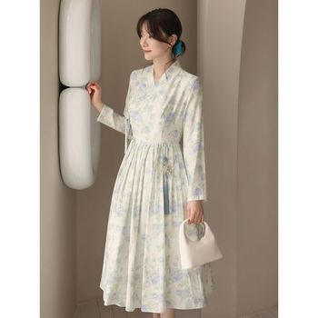 XXL까지 화문 생활한복 철릭 원피스 가을 봄 롱원피스 명절 나들이 여행룩 랩원.._P434116421