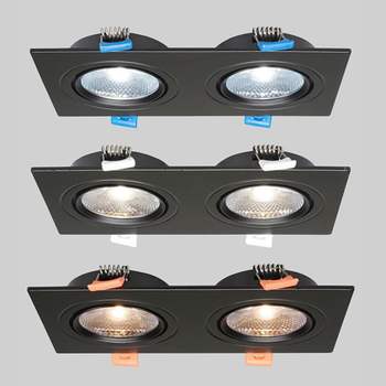 MR-16 BGR730Y9 멀티2구 16W COB타입 신형 블랙 KS 타공 155x70