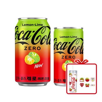 [공식][추가적립]코크제로 레몬라임 350캔X24+ 레몬라임 190캔 X24_콜드컵+레몬라임스티커