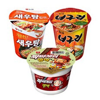 [농심라면][농심] 새우탕6입 +짜파게티범벅6입 +너구리 소컵 6입 / 3종 컵라면 작은컵(소)