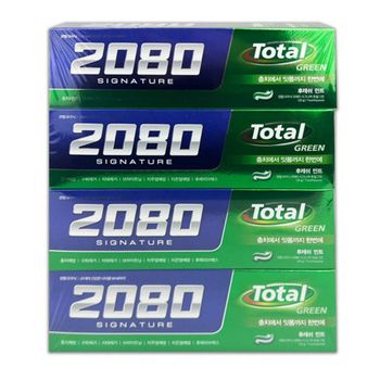 IS-SA 2080 시그니처 토탈 그린 125g x 4P 생활용품 구강위생용품 욕실용품 치약 칫솔
