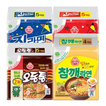 오뚜기 라면 19입 (진라면 순한맛5+매운맛5+오동통5+참깨4) (S53761629)