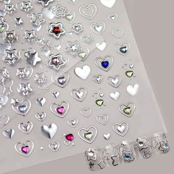 고품질 실버네일스티커 메탈 별빛네일 메탈스타스티커 리 별빛네일 (WFKANJW)