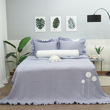 데이지 뱀부 3중직 프릴 홑이불 베개 세트 Q