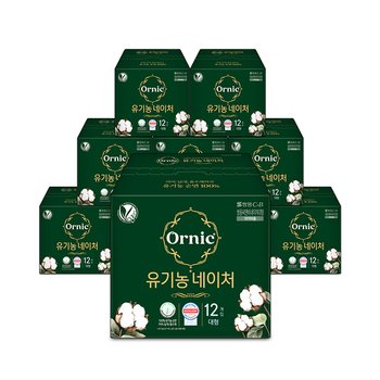 오닉 유기농 네이처 생리대 대형 12P 10팩