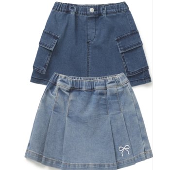 [신세계백화점][래핑차일드]26FW  아동 플리츠 데님 치마바지 (86A19-200-70) 카고 데님 스커트 (86A19-431-72)