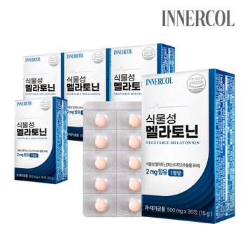 이너콜 식물성 멜라토닌 2mg 함유 5박스(500mg x 150정) 5개월분