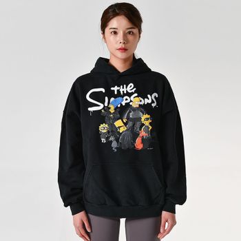 심슨 와이드핏 블랙 후드티셔츠 132953208