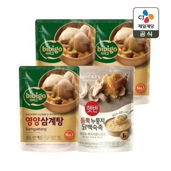 비비고 삼계탕 800g x3개+누룽지닭백숙죽 420g x1개 (S50769073)