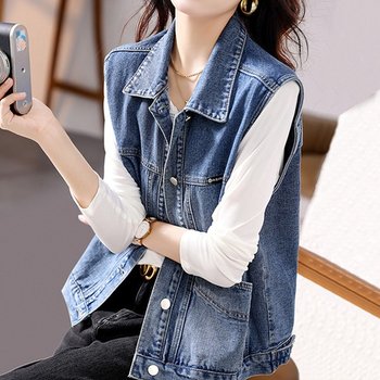 세렌드 포켓 데님 베스트