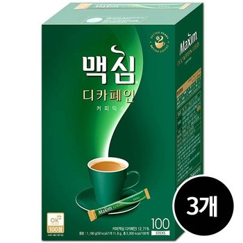 맥심 디카페인 커피믹스 100Tx3
