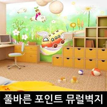 [크레용벽지]  동화속의 나라 아이방 풀바른 포인트 뮤럴벽지 (2472778)