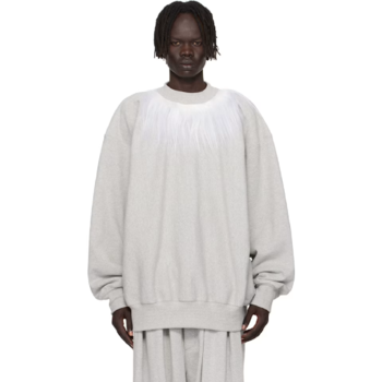 Hed Mayner 그레이 퍼 트리밍 스웨트셔츠 HMMB72006P HB211 TP862726392