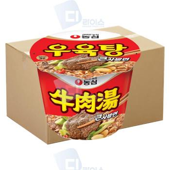 농심 우육탕 큰사발면 24개 대용량 사무실 탕비실 컵라면 소고기면 큰컵라면 간 (S49633205)