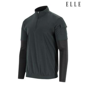 엘르골프 세이브존01 남성 소매 냉감 반집업 목크넥 티셔츠 6L35451 722 (S39392525)