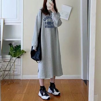 데일리 EPMR5784 스타일리쉬 여자 와이드핏 후드 롱 원피스