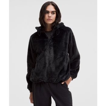 30% ▼ 폭스 퍼 풀 집 후디 - BLK