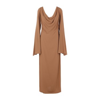 [해외배송] 페데리카 토시 드레이프 넥 케이프 슬리브 원피스 41204 41258