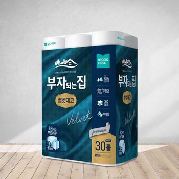 벨벳 고급화장지 부자되는집 데코 롤화장지 두루마리휴지