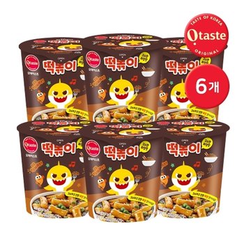 농심태경 핑크퐁 아기상어 떡볶이 / 고소한 짜장맛 116g 6개