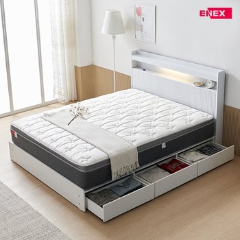액티브 템바보드 LED 서랍형 침대 Q-호텔식투인스매트리스