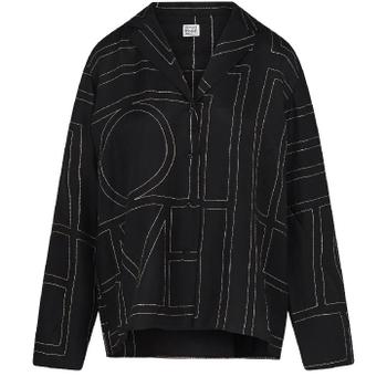 토템 남성 모노그램 피자마 셔츠 에서 실크 black monogram TOTXEV9CBCK