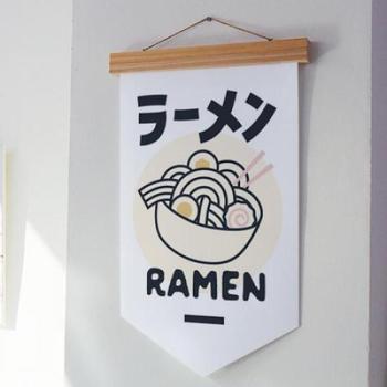 아트박스/꾸밈 dc321-우드페넌트_40CmX62Cm_라면집