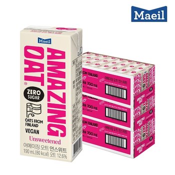 매일 어메이징 오트 언스위트 190ml 72팩/두유/음료/음료수