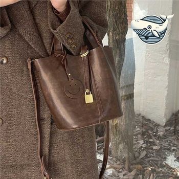 트렌디한 미니 크로스백 스마일 디자인 자물쇠 휴대폰미니백