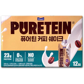 코스트코 매일 퓨어틴 커피 쉐이크 3960ml(330ml x 12개) 단백질 23g 음료