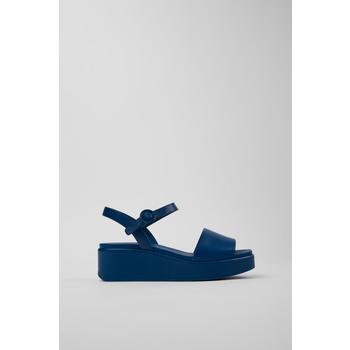 [해외] 캠퍼 블루 플랫폼 가죽 스트랩 샌들 Misia / K200564-045 BLUE