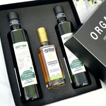 스페인산 유기농 올리브유 2개 + 화이트 발사믹 식초 선물세트 엑...