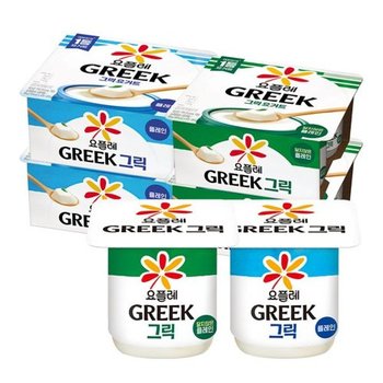 빙그레 요플레 그릭요거트 80g 8입 / 플레인 달지않은 플레인